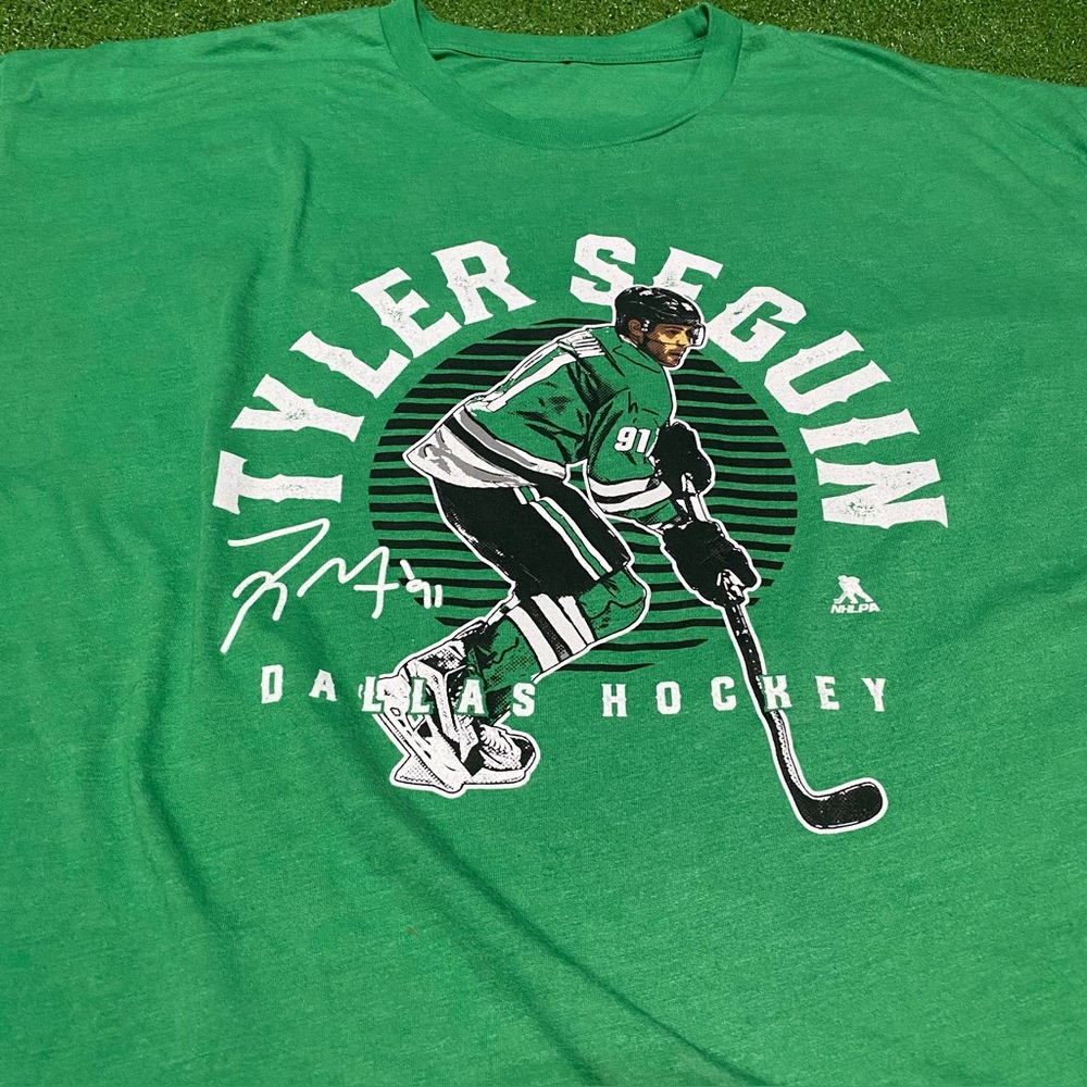 Tyler Seguin Dallas Stars #91 Hockey Graphic TShirt Size 2XL Green